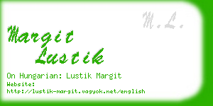 margit lustik business card